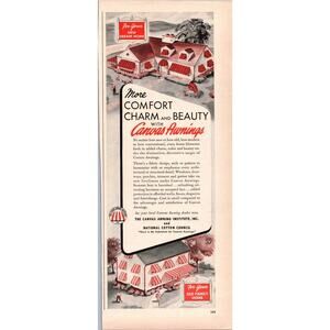 Vtg Print Ad Canvas Awning Institute & National Cotton Council Comfort Beauty